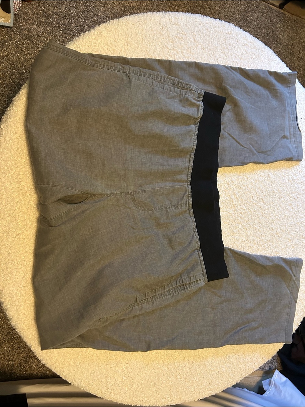 Prana Women's Gray Track Jogger Pants with Black Waistband